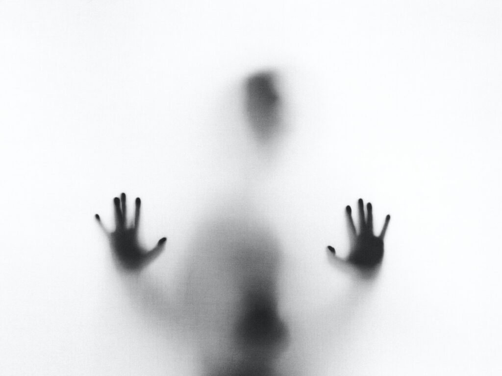 person behind fog glass ghost dream