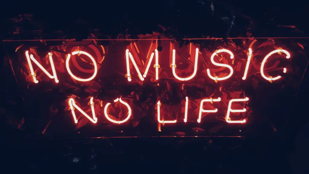 red no music no life signage dream