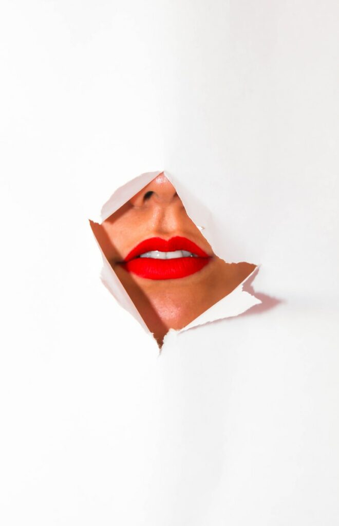 woman with red lips mouth dream